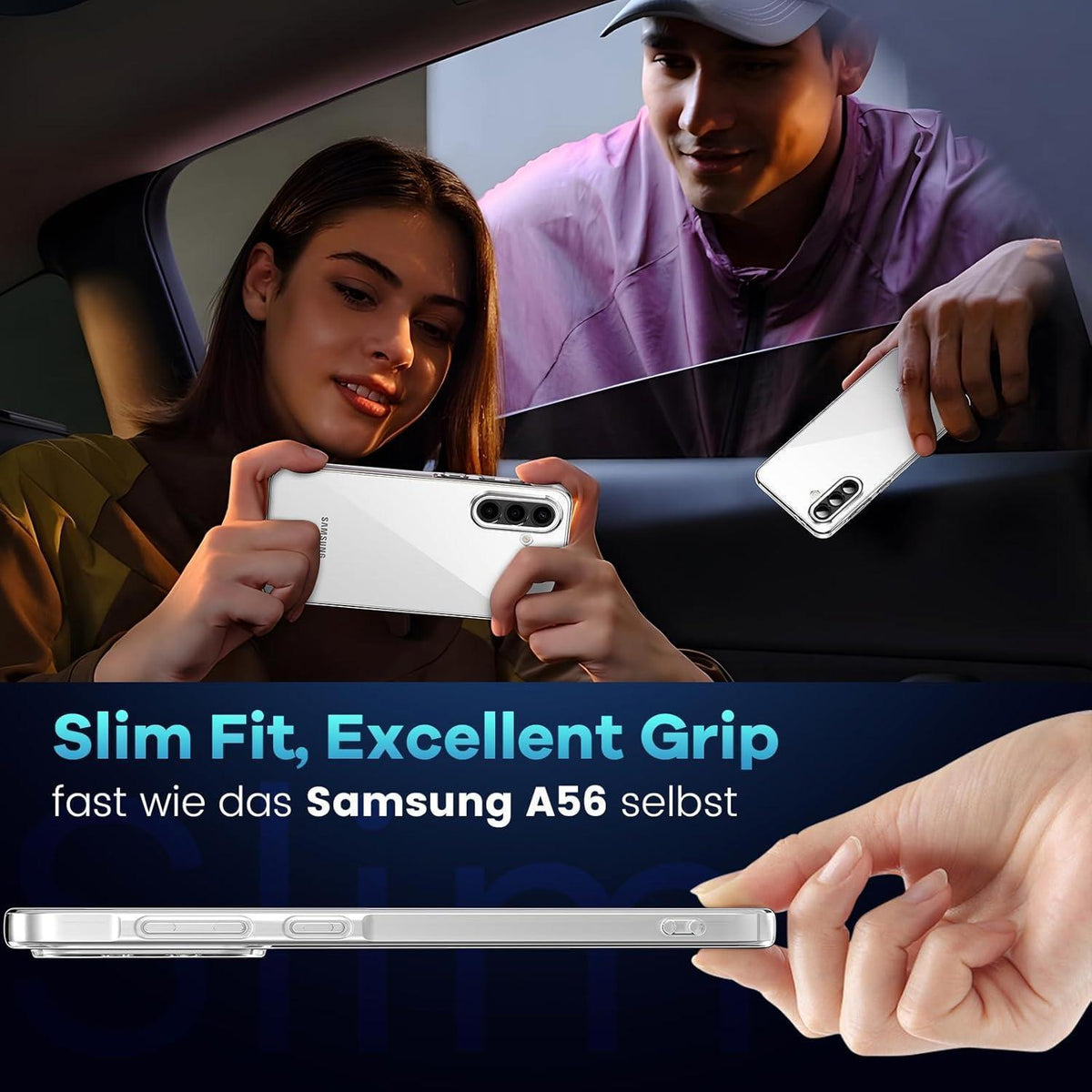 Transparente Handyhülle mit 3x Panzerglas für Samsung Galaxy A56