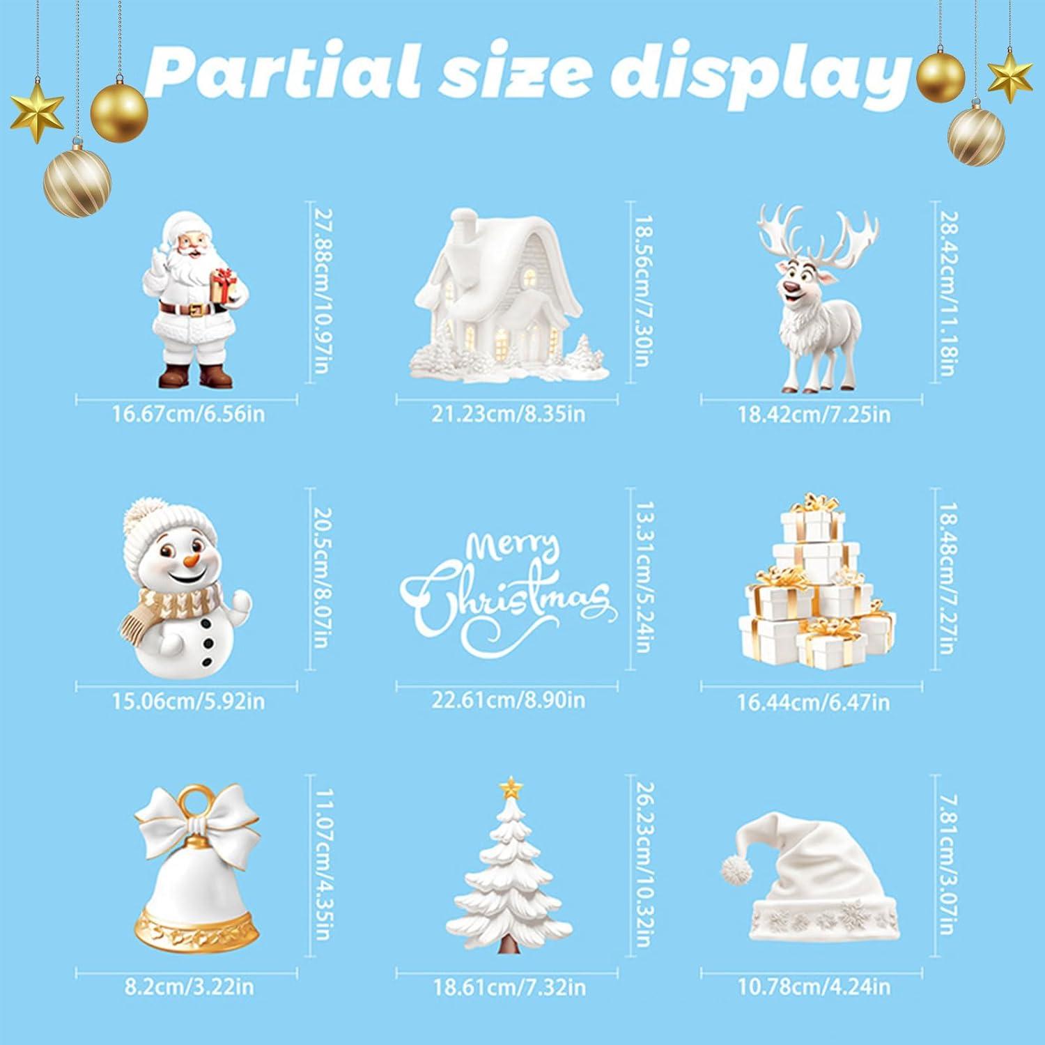 Weihnachtsfensterbilder 3D Statisch Weiß 190 Stück Deco