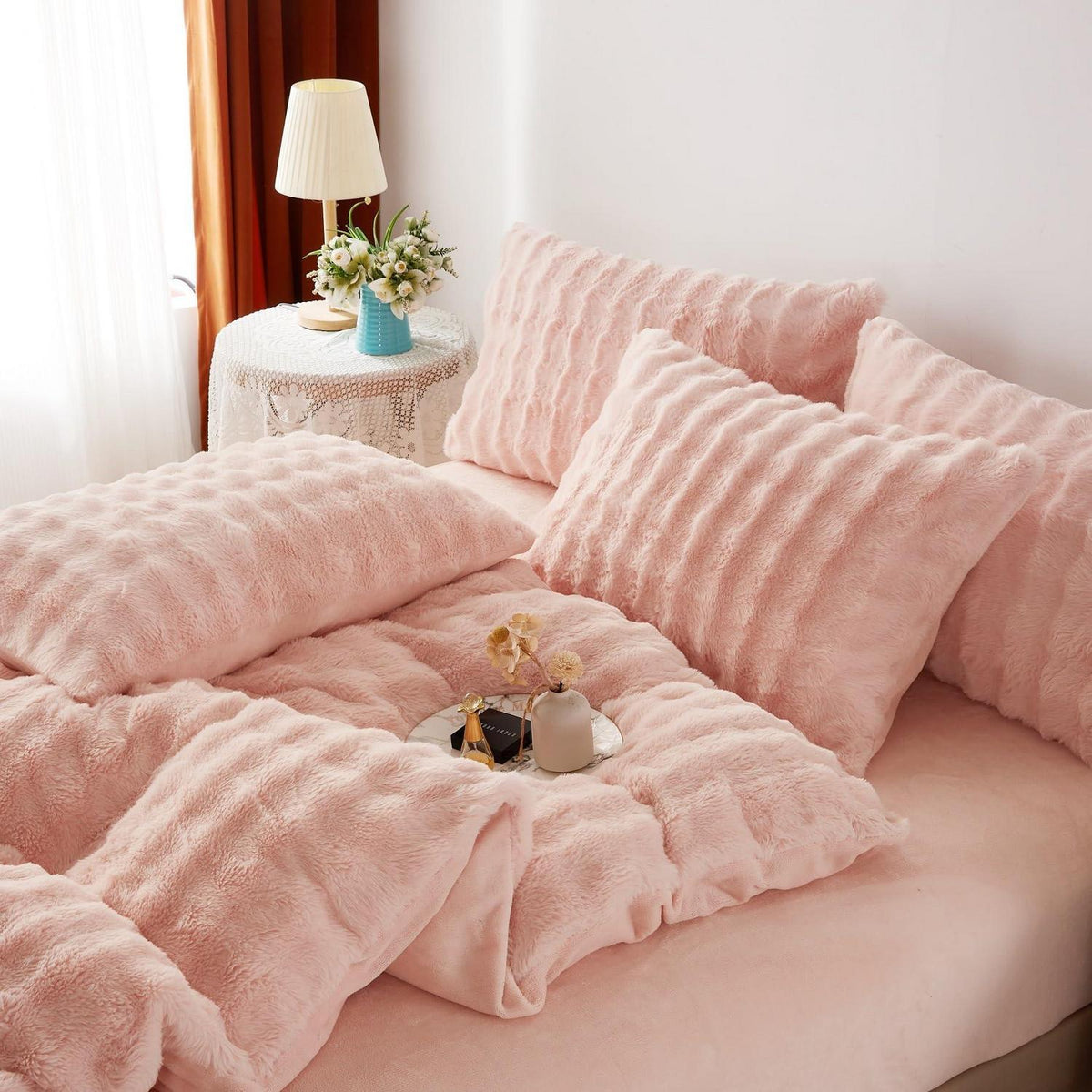 Plüsch Bettwäsche 135x200 Rosa – Winterwarm & Kuschelig
