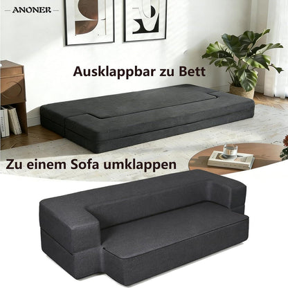 Modernes Klappsofa mit Memory-Schaum & Schlaffunktion – Dunkelgrau