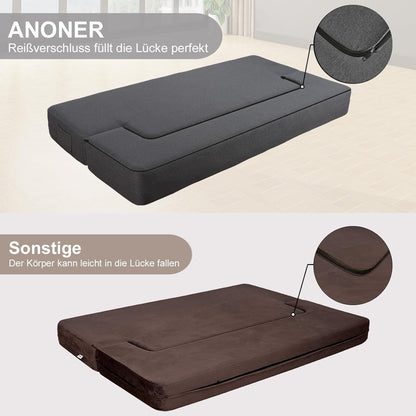Modernes Klappsofa mit Memory-Schaum & Schlaffunktion – Dunkelgrau