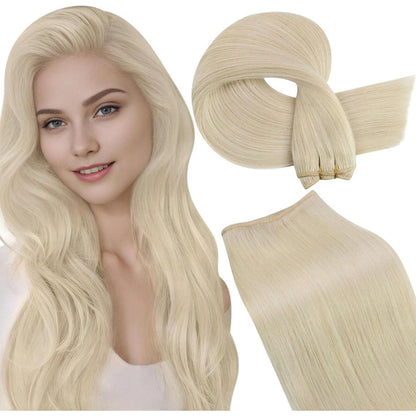 Blond Remy Echthaar Tressen 60cm – Haarverlängerung 100g
