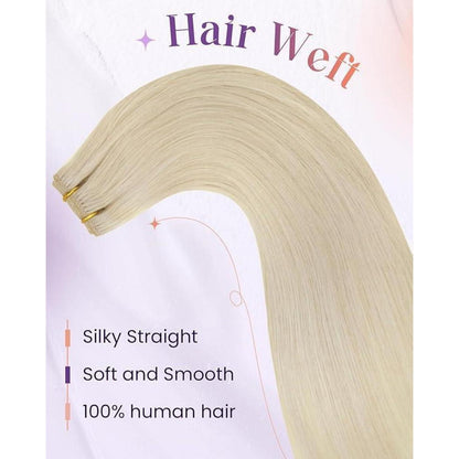 Blond Remy Echthaar Tressen 60cm – Haarverlängerung 100g