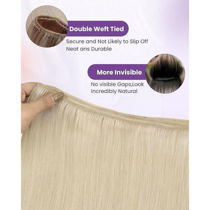 Blond Remy Echthaar Tressen 60cm – Haarverlängerung 100g