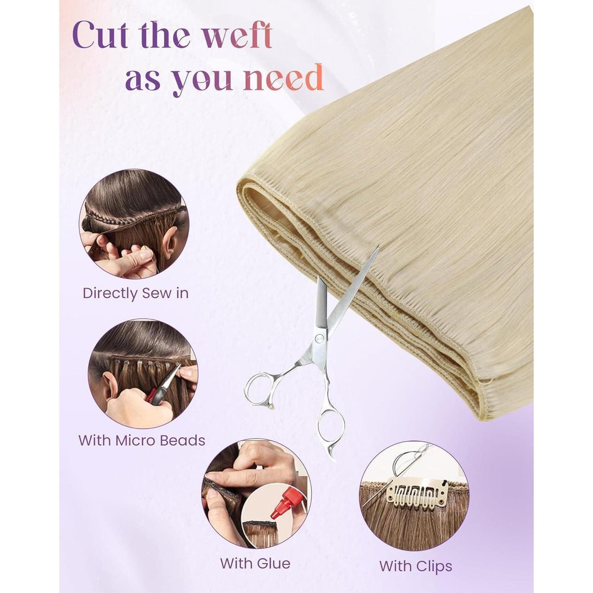 Blond Remy Echthaar Tressen 60cm – Haarverlängerung 100g