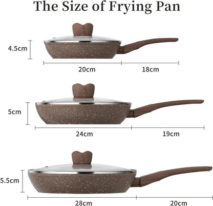 Antihaft Bratpfanne 28cm Induktion Granit Beschichtung PFOA Frei