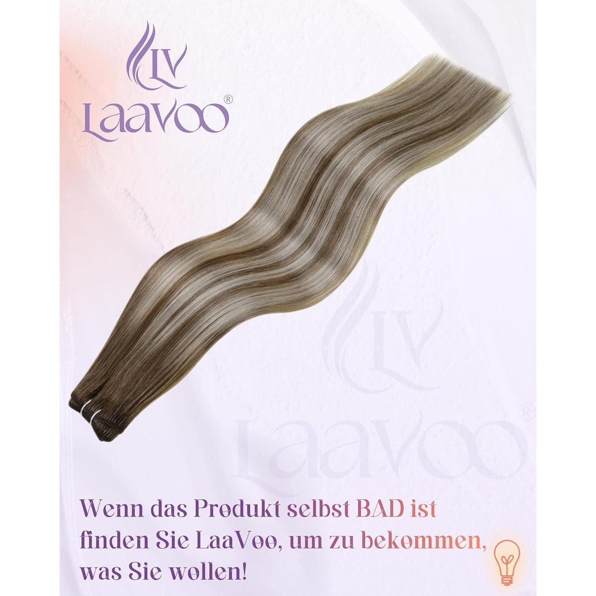 Echthaar Tressen Braun Balayage Blond 30cm zum Einnähen