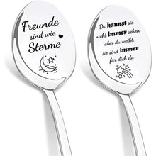 Kaffeelöffel mit Gravur "Freunde sind wie Sterne" - Geschenk für Freundin
