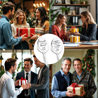 Kaffeelöffel mit Gravur "Freunde sind wie Sterne" - Geschenk für Freundin