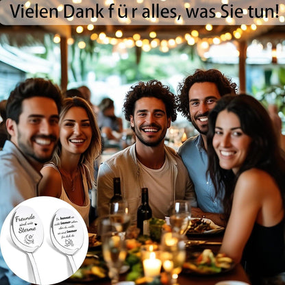 Kaffeelöffel mit Gravur "Freunde sind wie Sterne" - Geschenk für Freundin