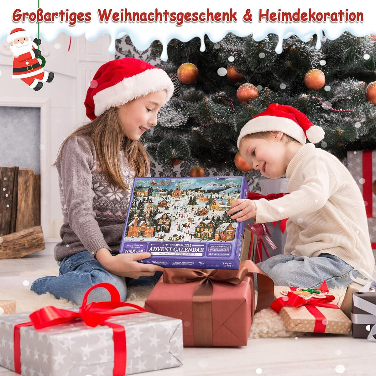 Adventskalender Puzzle 2024 Weihnachts Jigsaw 1008 Teile Kinder Adult