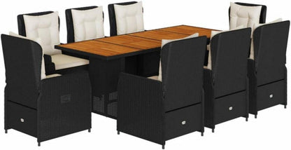 Polyrattan Gartenmöbel Set f. 8 Personen mit Tisch