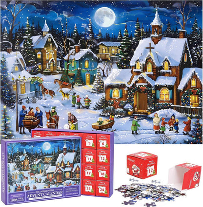 Adventskalender Puzzle 2024 Weihnacht Jigsaw Puzzles 1008 Teile