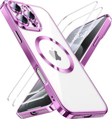 iPhone 16 Pro Hülle 3 in 1 Militärstandard Magnete Stoßfest Pink