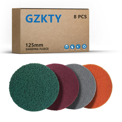 Schleifvlies 125mm Klett, 8 Stück, für Exzenterschleifer, P80-700