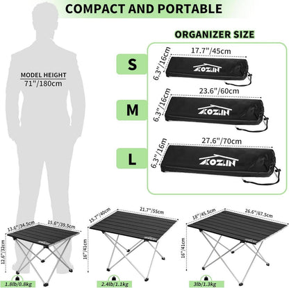 Leichter Klappbarer Campingtisch Aluminium tragbar faltbar 55x40x41cm