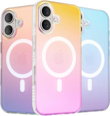 Stoßfeste iPhone 16 Hülle mit Magsafe - Regenbogen Farbverlauf