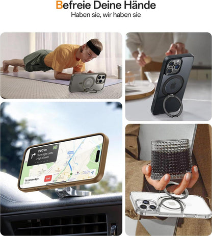 JUESHITUO 360° Magie Stand iPhone 16 Pro Max Hülle Stoßfeste Schutzhülle