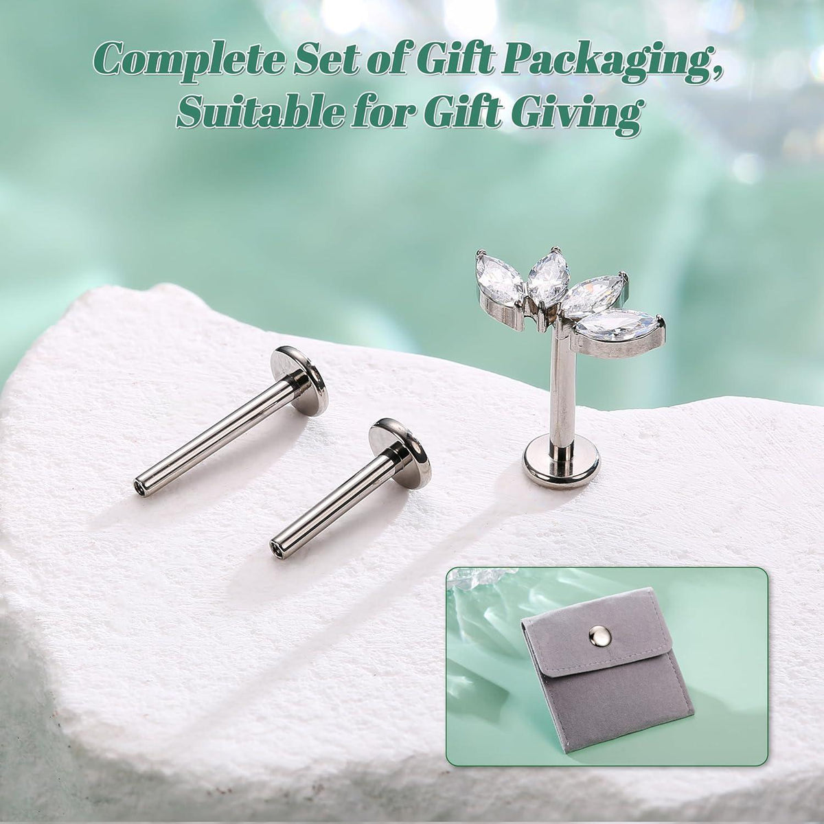 G23 Titan Helix Tragus Labret Piercing mit Innengewinde | Gold & Silber