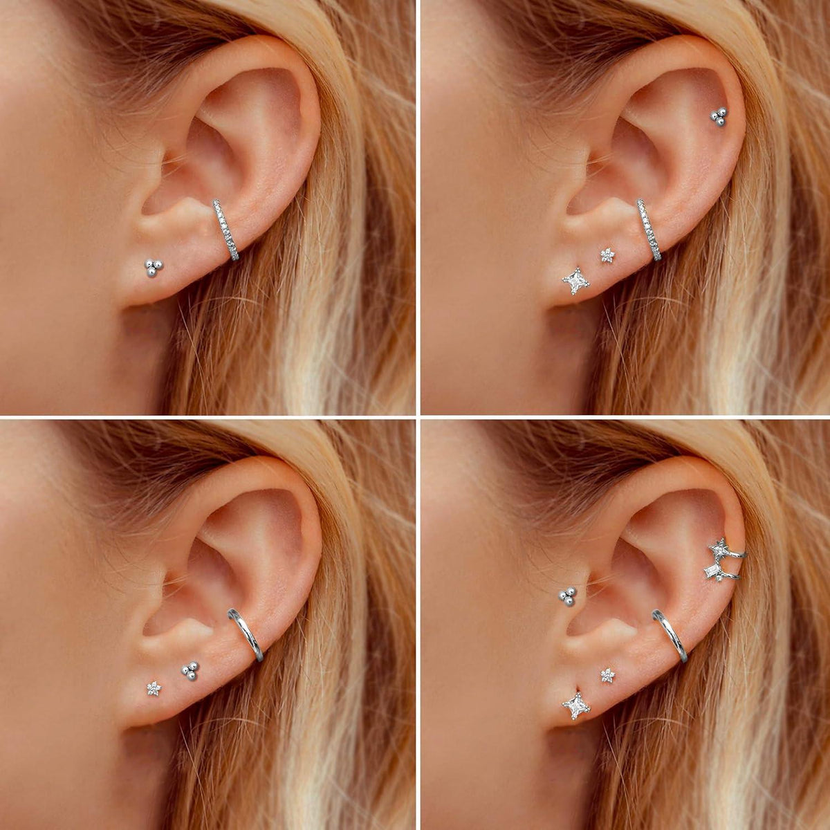 G23 Titan Helix Tragus Labret Piercing Innengewinde | Gold Silber