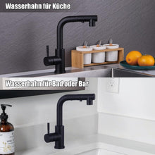 Schwarzer Wasserhahn mit ausziehbarer