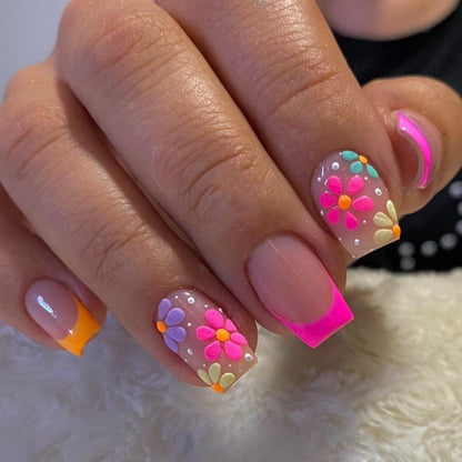 24 Blumen Press on Nägel Kunstnägel Fake Nails Set
