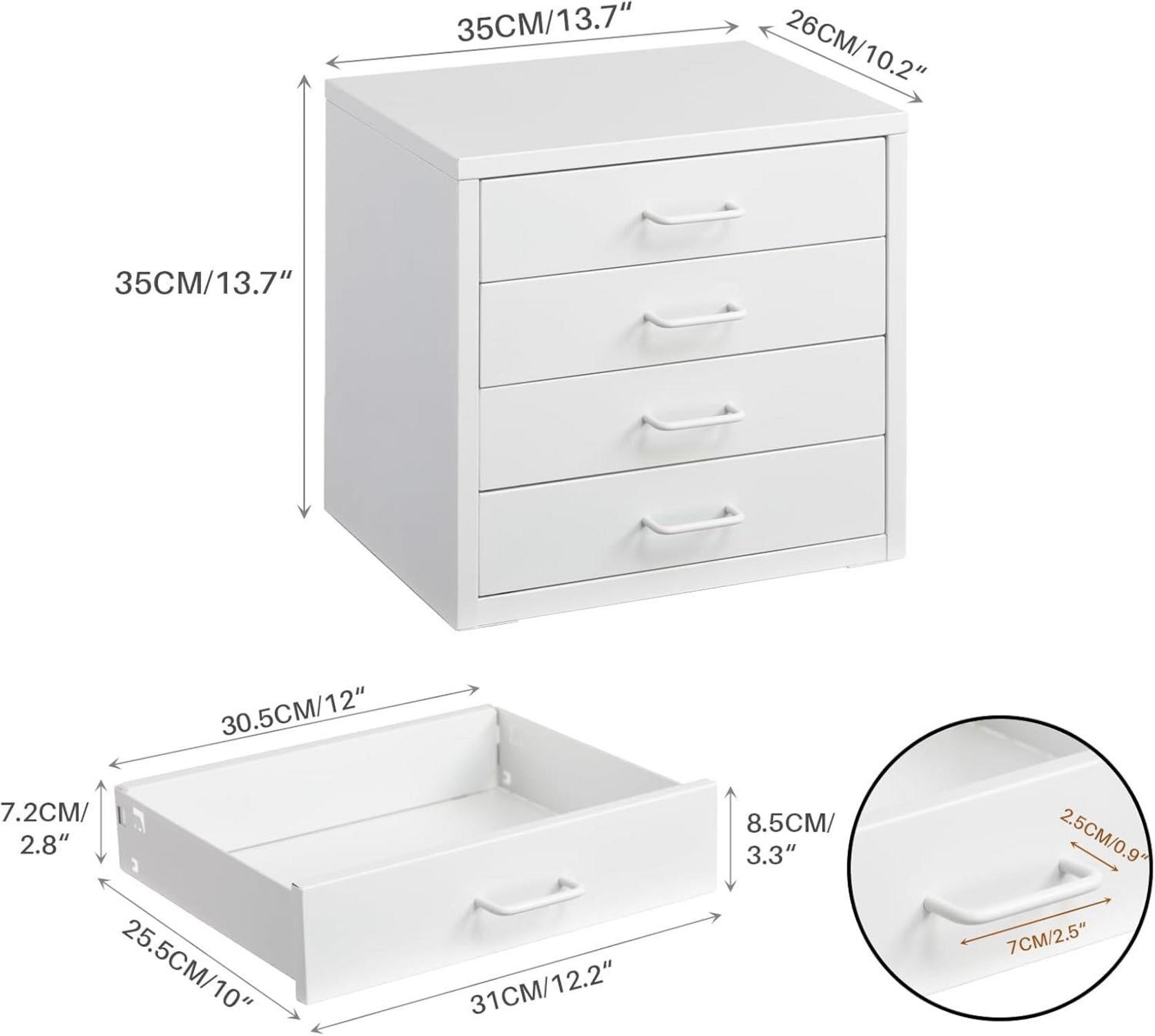 Schreibtisch-Aktenschrank mit 4 Schubladen für das Home-Office