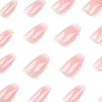 24 Stück Pink Sarg Nägel Zum Aufkleben Mittel Glossy Einfarbig Pattern