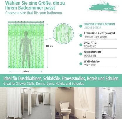 Eazzier Bath Duschvorhang 180x180cm Grün wasserabweisend