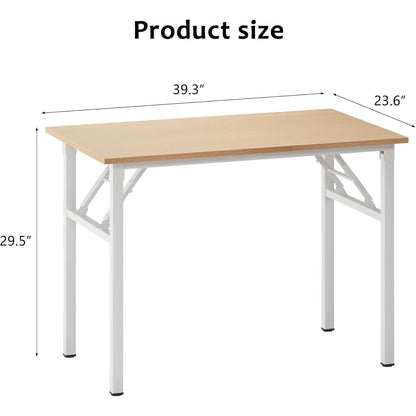 Klapptisch Schreibtisch Eiche-Weiß 100x60cm, platzsparend & montagefrei