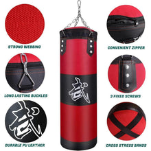 Boxsack Set Heavy Duty 120cm Rot mit Haken & Bandagen