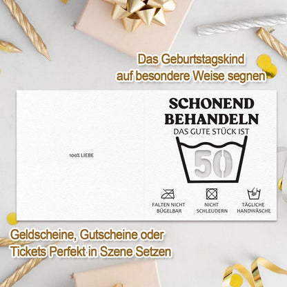 Geldgeschenk Geburtstag 50 mit Umschlag & Karte – Lustige Geschenkidee