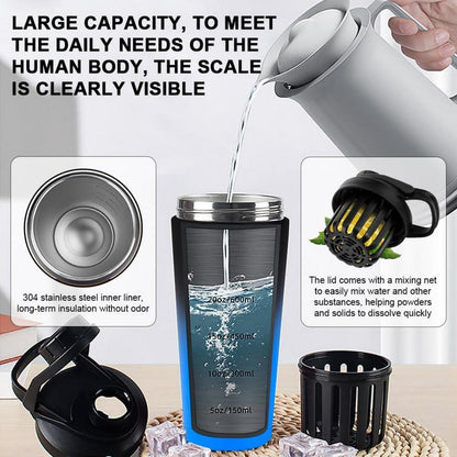 Protein Shaker 750ml Edelstahl Isoliert Auslaufsicher BPA Frei