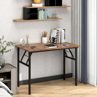 Klapptisch Schreibtisch Holz Vintage-Schwarz 100x60cm