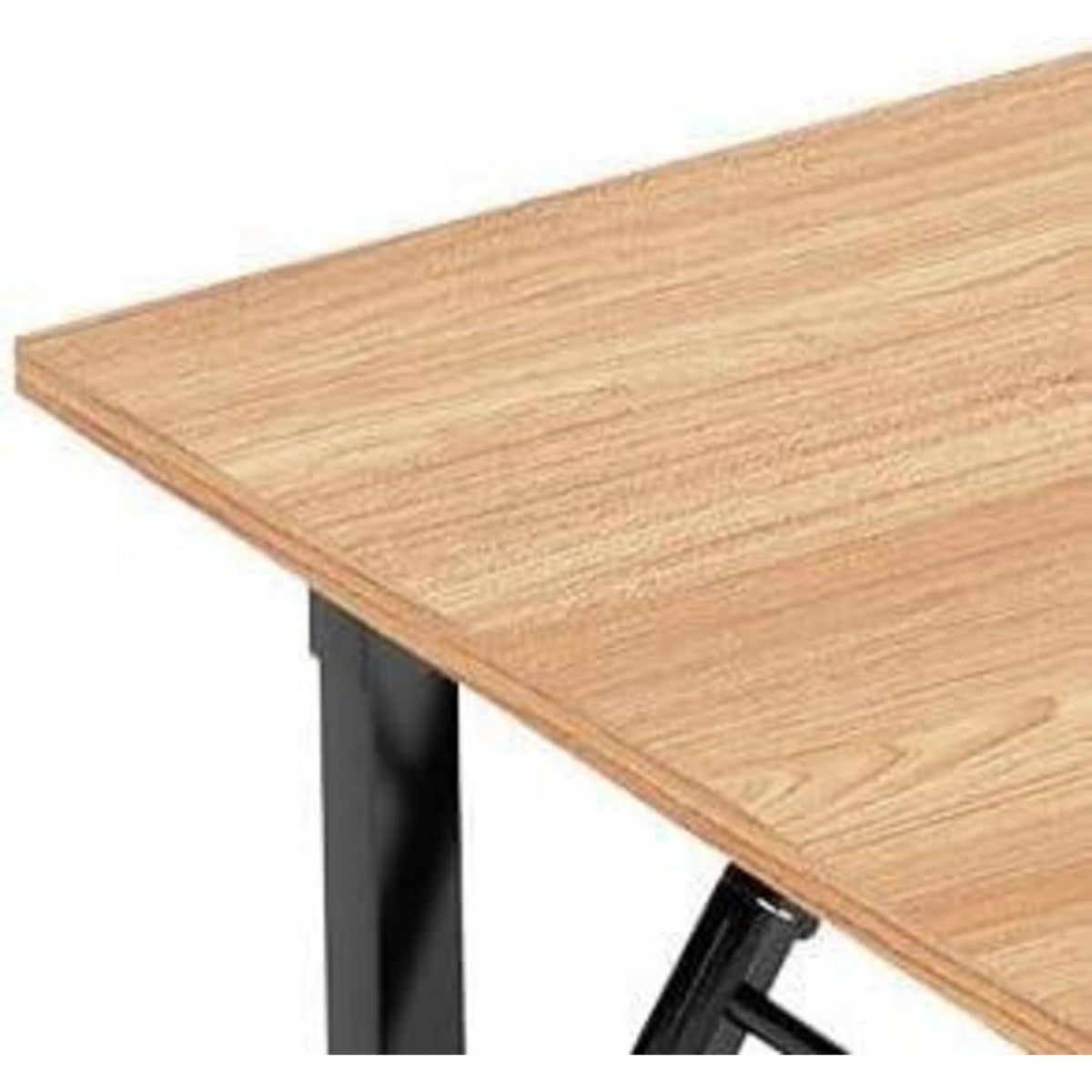 Klapptisch Schreibtisch Teak-Schwarz 120x60cm, platzsparend & wasserdicht