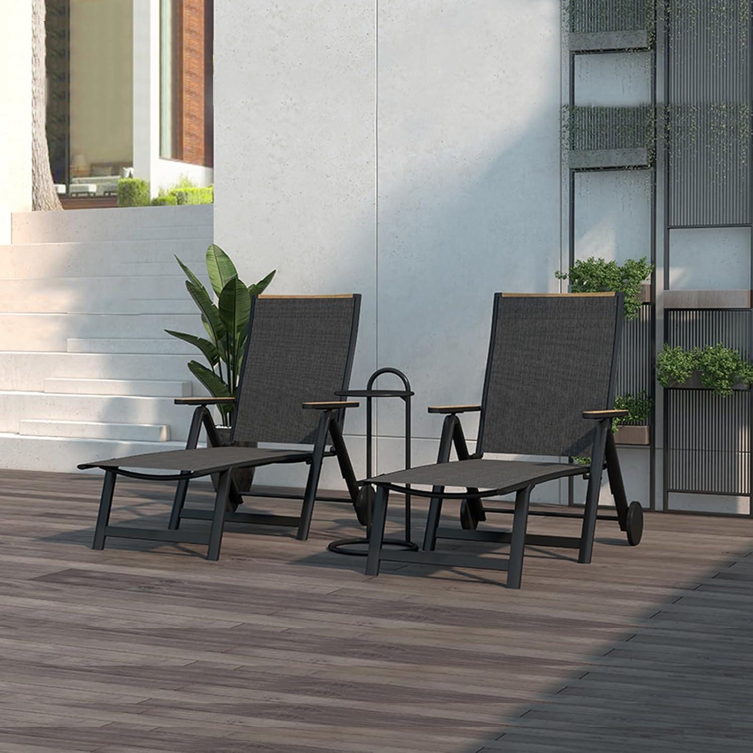 Klappbare Sonnenliege für Garten und Terrasse, 6-fach