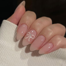 24er Set Künstliche Nägel Mandel Design, Nude Rosa Press on Nails