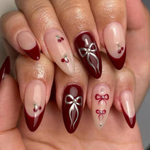 24er Set Nägel Mandelform Glitzer Design Acryl Nägel Kleben Frauen