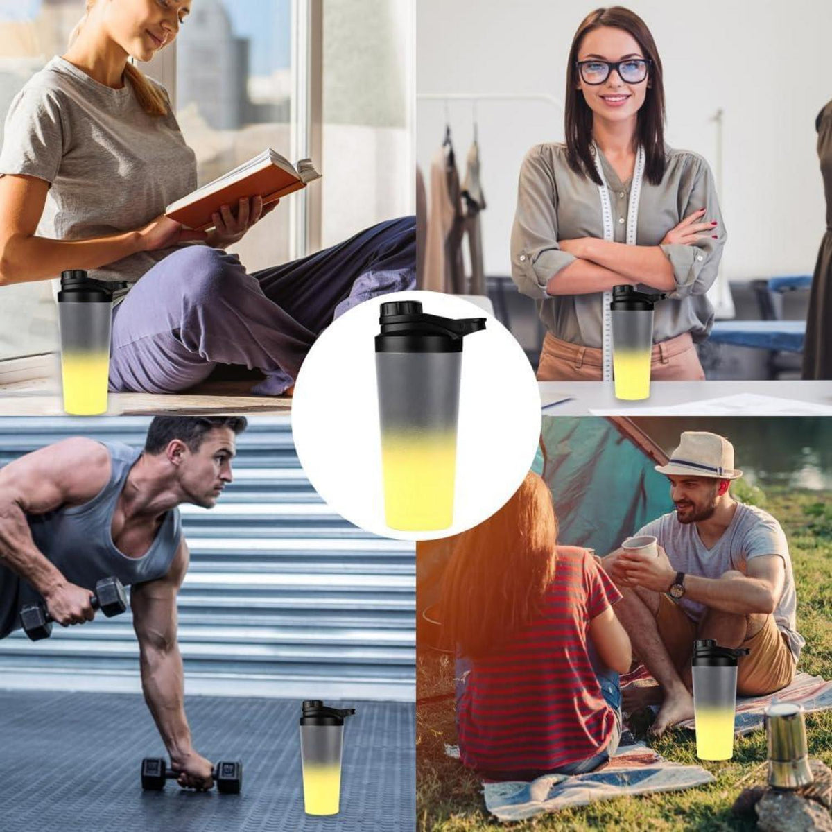 EACHPT Protein Shaker 750ml Edelstahl Vakuum Isoliert Auslaufsicher