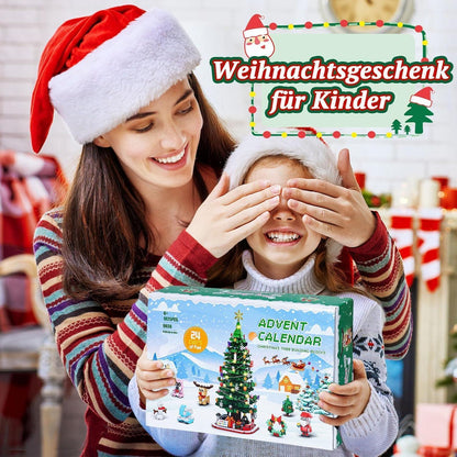 Weihnachts Klemmbausteine Adventskalender 2024 mit LED Licht