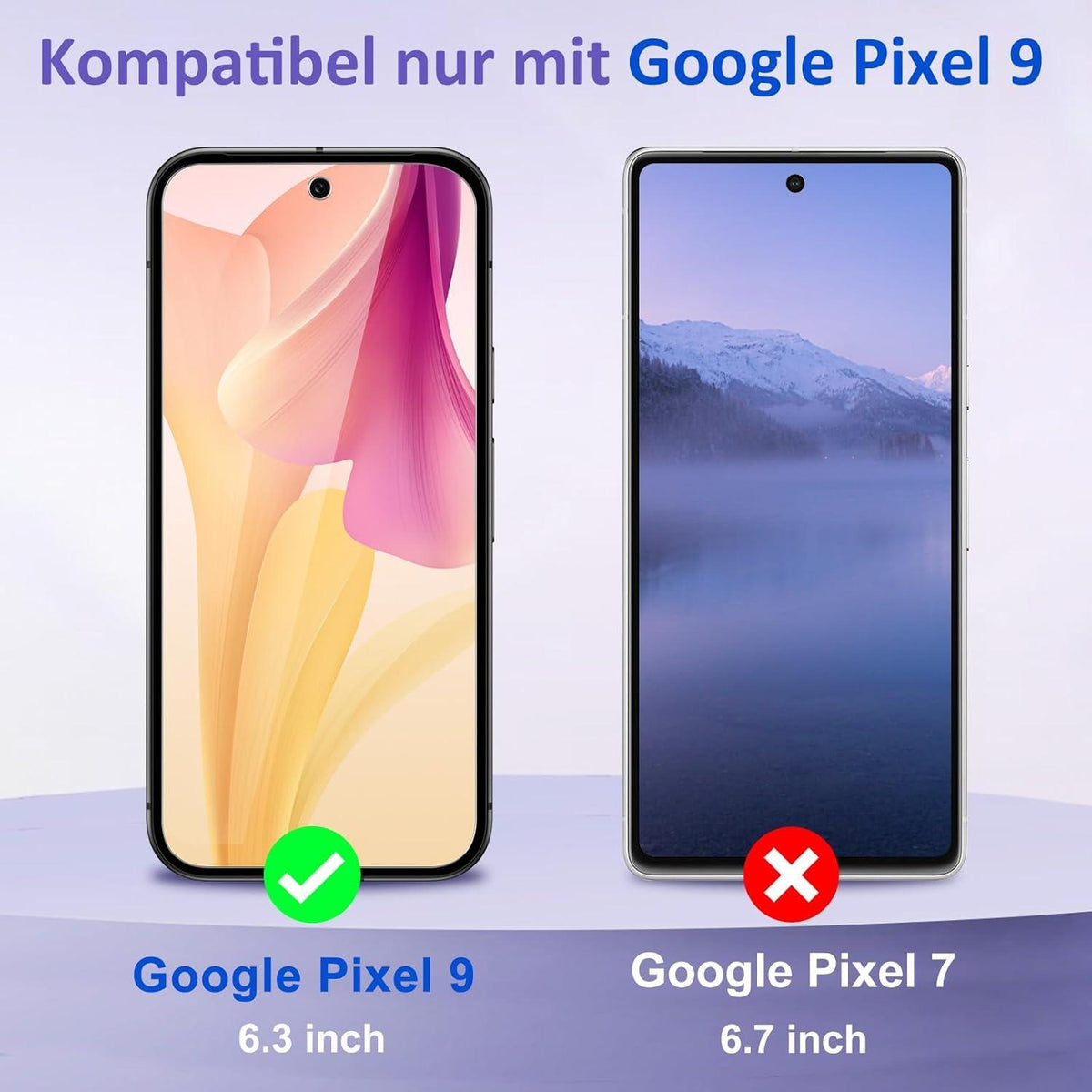 Google Pixel 9 Panzerglas Schutzfolie 9H Kratzfest Ultra HD