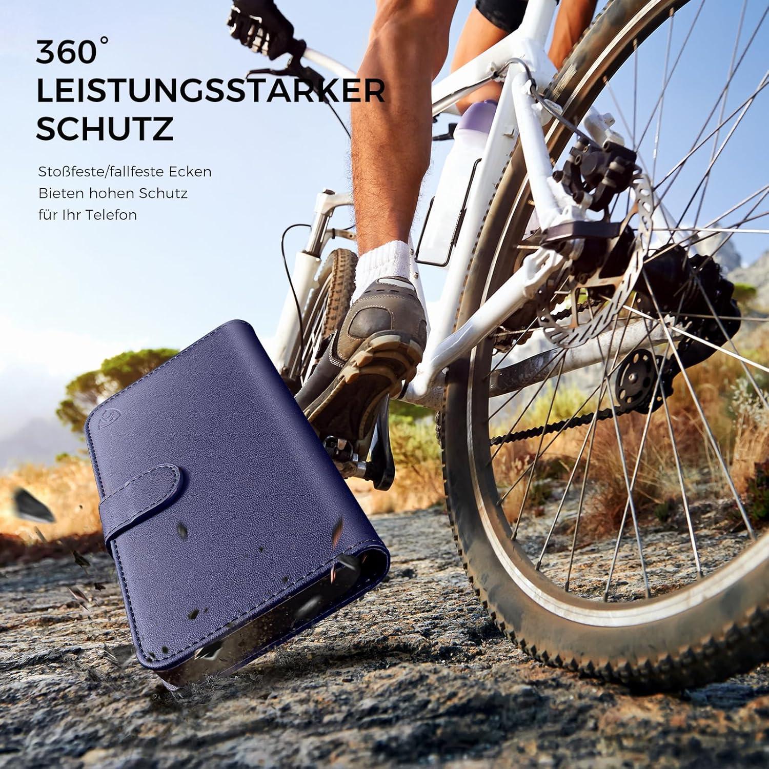 Handyhülle Samsung Galaxy S22 Ultra Leder Wallet Blau
