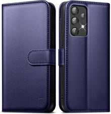 Handyhülle Samsung Galaxy A53 Premium Leder Blau Flip Case