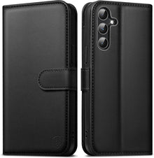 Handyhülle Samsung Galaxy A54 5G Wallet Leder Schwarz