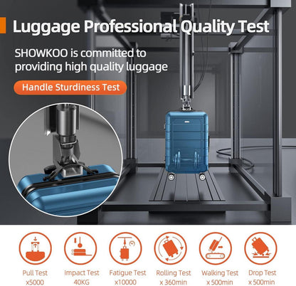 SHOWKOO Großer Koffer ABS+PC Hartschale Leicht Trolley Handgepäck 4 Rollen TSA Schloss XL Navy Blau 77cm