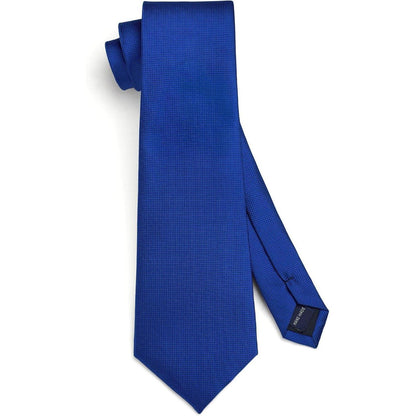 Herren Krawatten-Set mit Einstecktuch und Manschettenknöpfen Blau