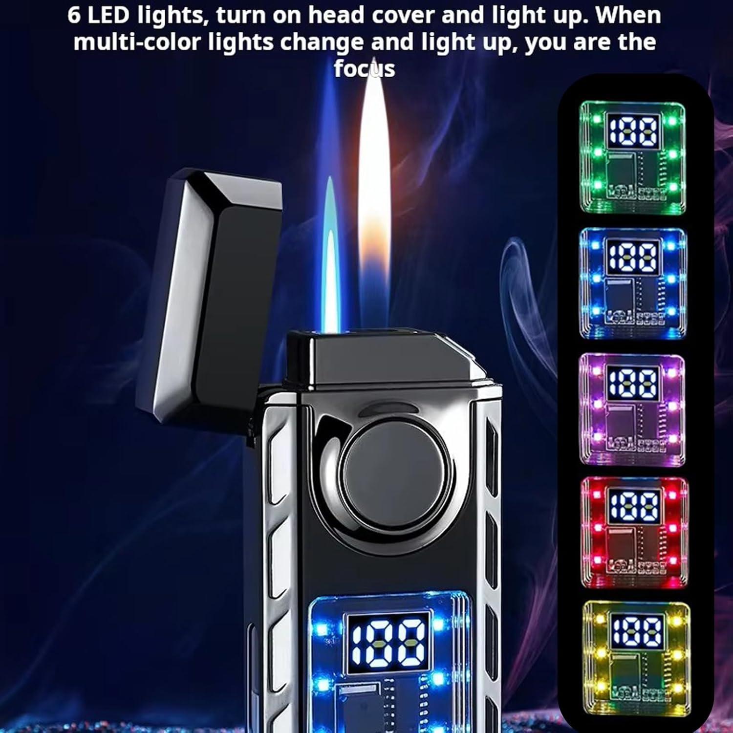 Doppelflammen Feuerzeug, Jetflamme, Einstellbare Flamme, Nachfüllbar, Geschenk