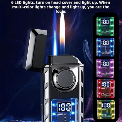 Doppelflammen Feuerzeug, Jetflamme, Einstellbare Flamme, Nachfüllbar, Geschenk