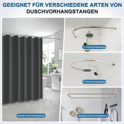 Funria Duschvorhang Schwarz 120x200cm Eva Anti-schimmel wasserdicht Badezimmer