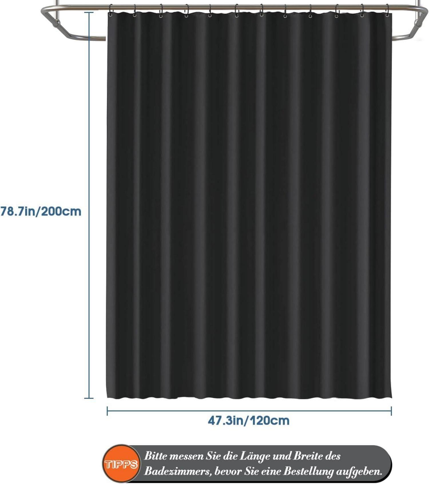 Funria Duschvorhang Schwarz 120x200cm Eva Anti-schimmel wasserdicht Badezimmer